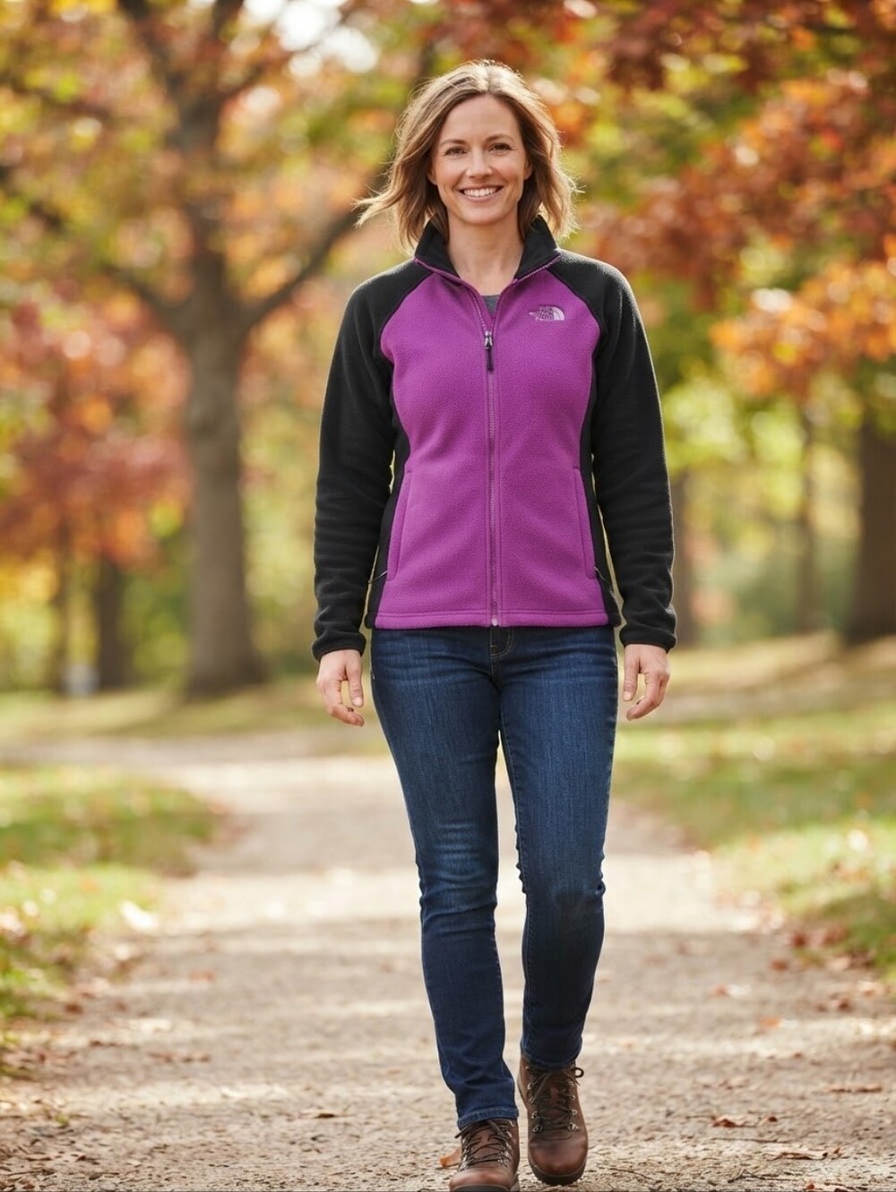 The North Face Purple Pinkish & Black Full Zip Fleece Jacket Women’s XL Denali
